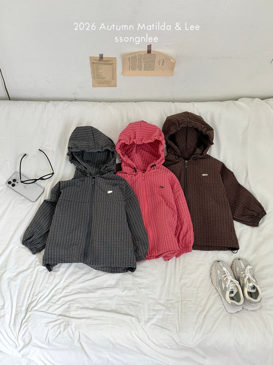 matilda&lee check hood jumper (85-165cm)