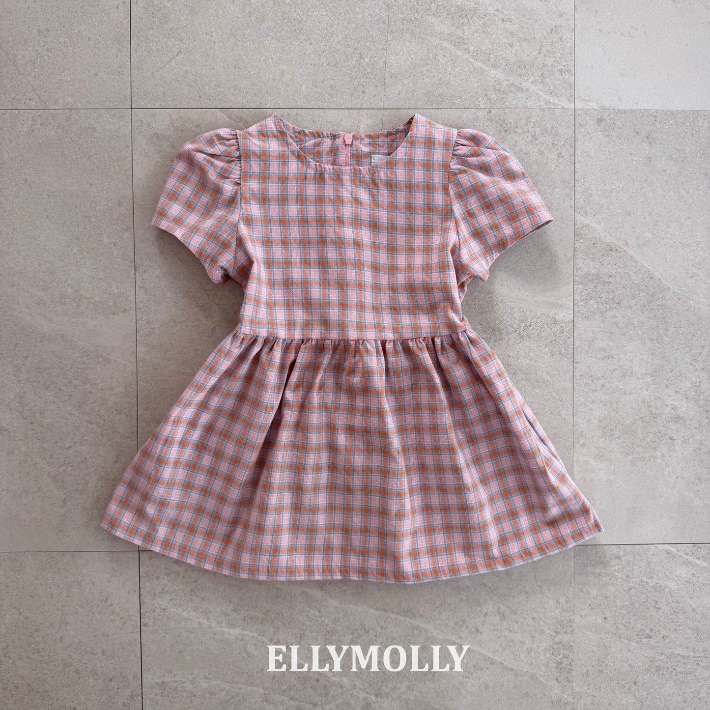 ELLYMOLLY mellow check dress (90-145cm)