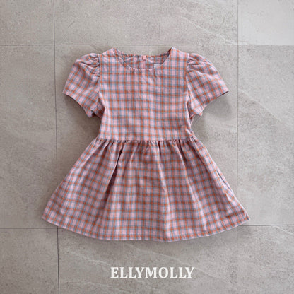ELLYMOLLY mellow check dress (90-145cm)
