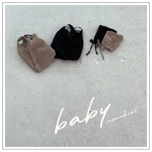 nunubiel blergy romper & bonnet (3-18m)