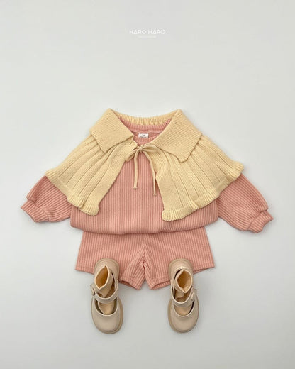 HAROHARO brownie knit cape