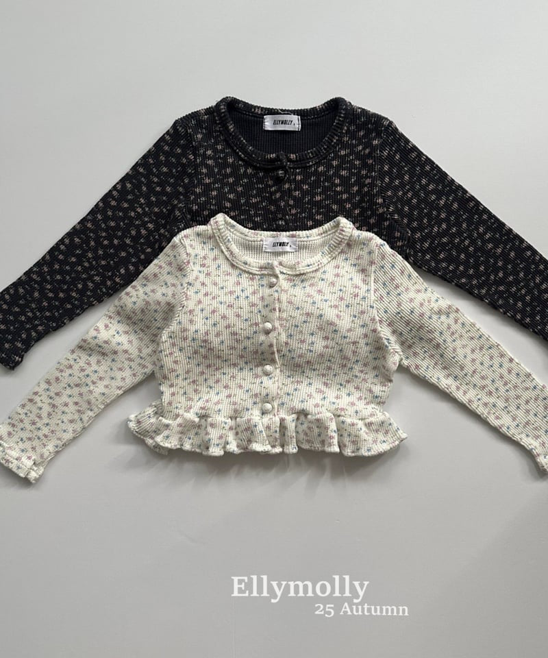 ELLYMOLLY girls frill waffle cardigan (90-145cm)