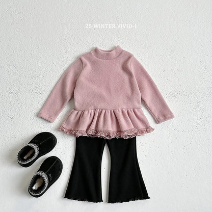 Vivid 素色捲邊喇叭褲 (75-135cm)