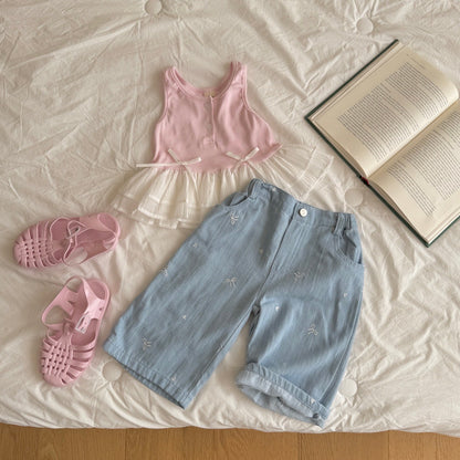 ninibello ribbon sugar denim pants (80-130cm)