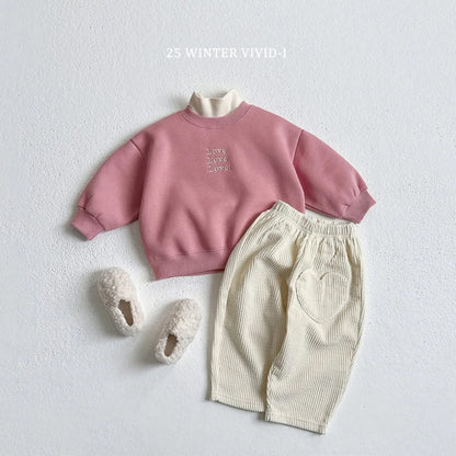 Vivid 愛心口袋燈芯絨直筒褲 (75-135cm)