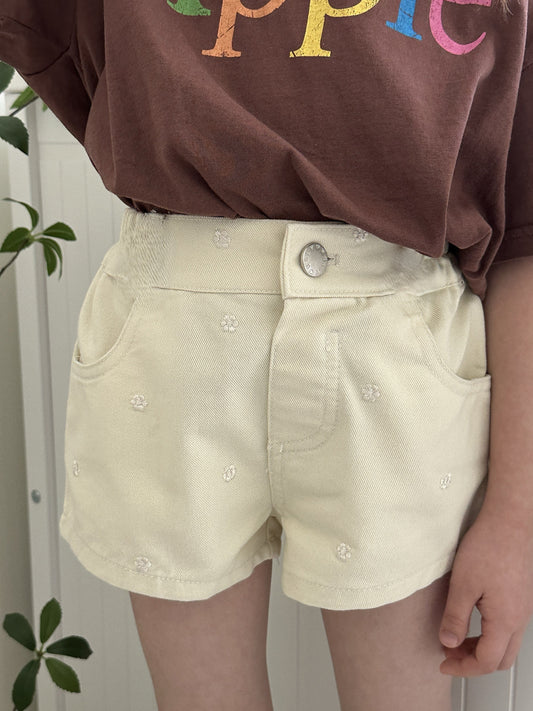 ELLYMOLLY daisy embroidery shorts (90-145cm)