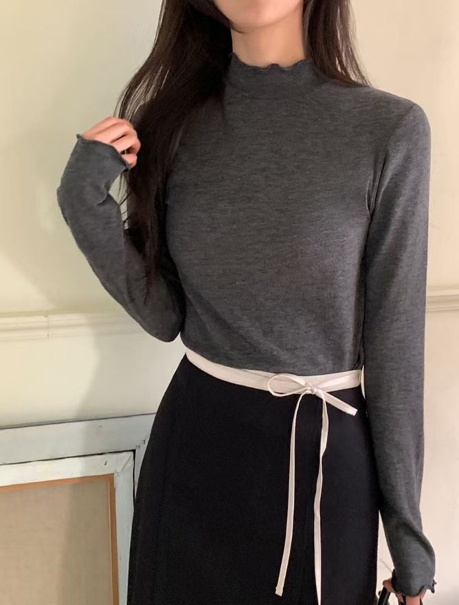 木耳邊素色上衣 *共5色