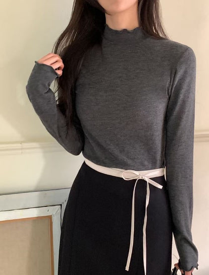 木耳邊素色上衣 *共5色