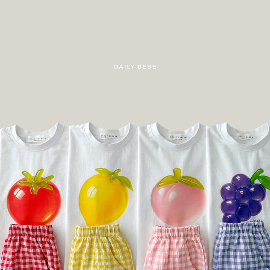 Dailybebe 水果格子短褲set (75-140cm)