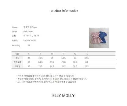 ELLYMOLLY mellow check dress (90-145cm)