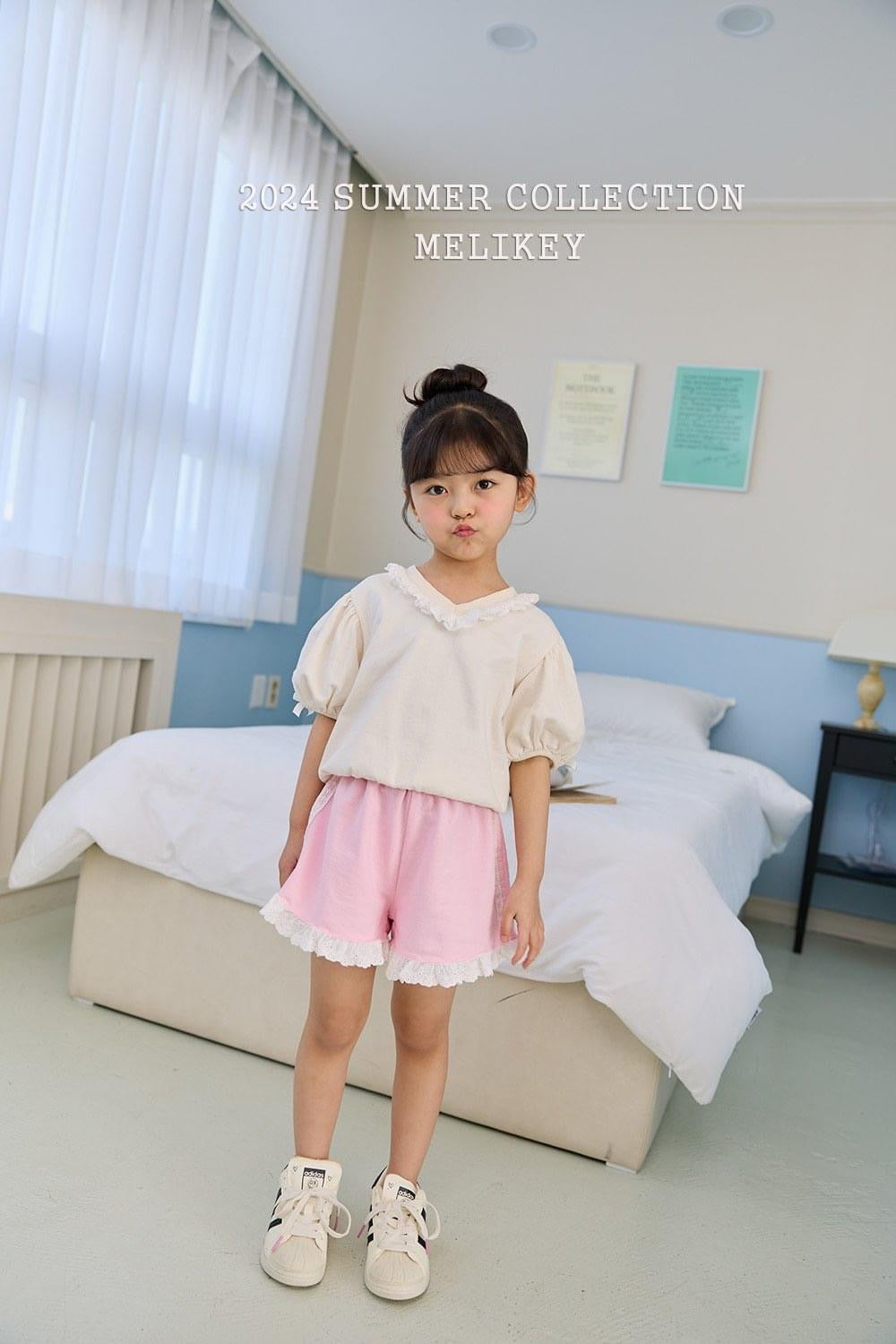 Melikey 蕾絲線條短褲 (kids 85-135cm)