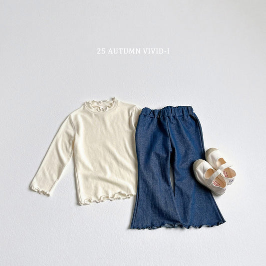 Vividi 牛仔木耳喇叭牛仔褲 (75-135cm)