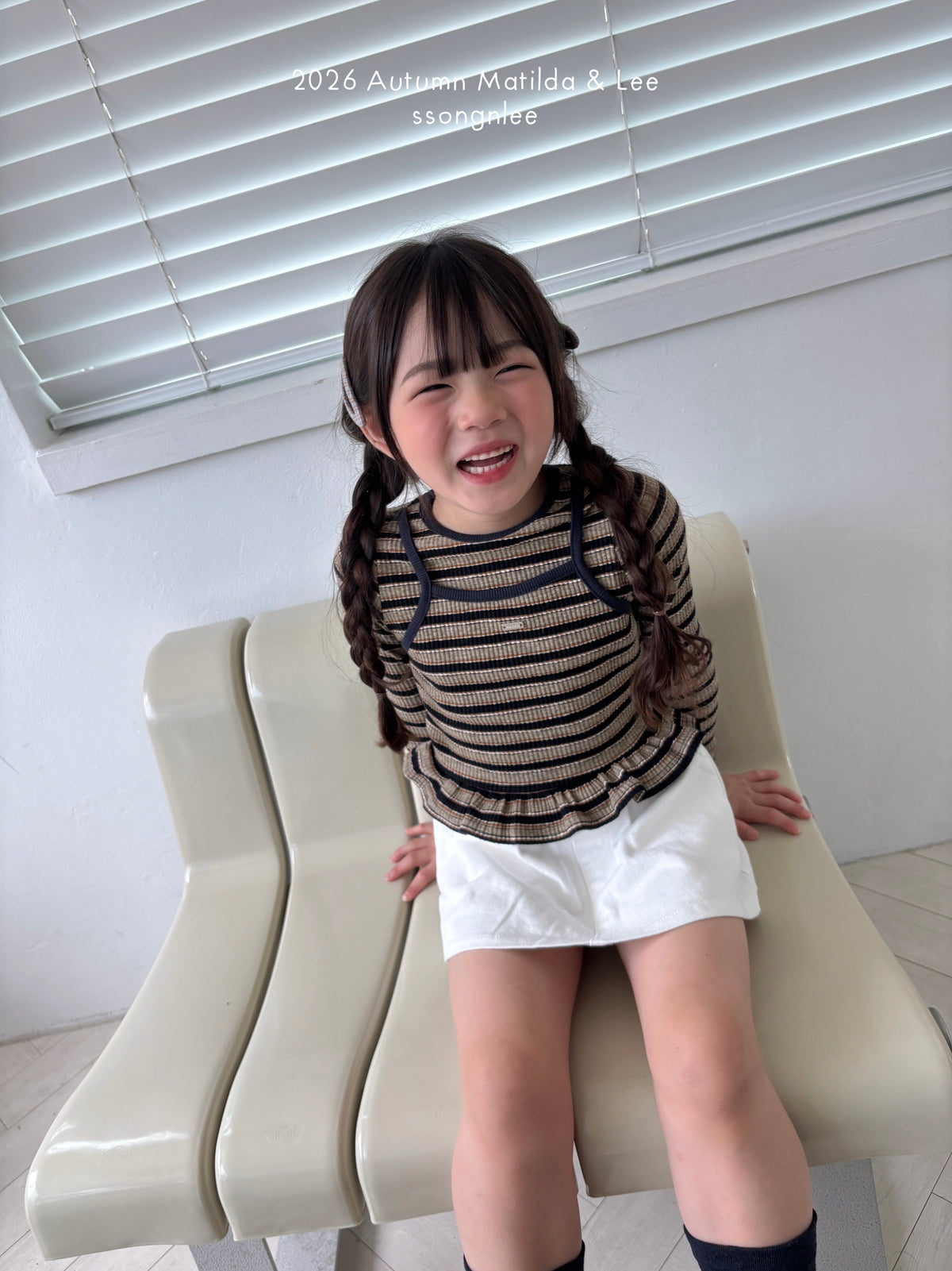 matilda&lee mocha border frll tee (85-165cm)