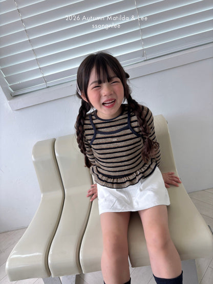 matilda&lee mocha border frll tee (85-165cm)