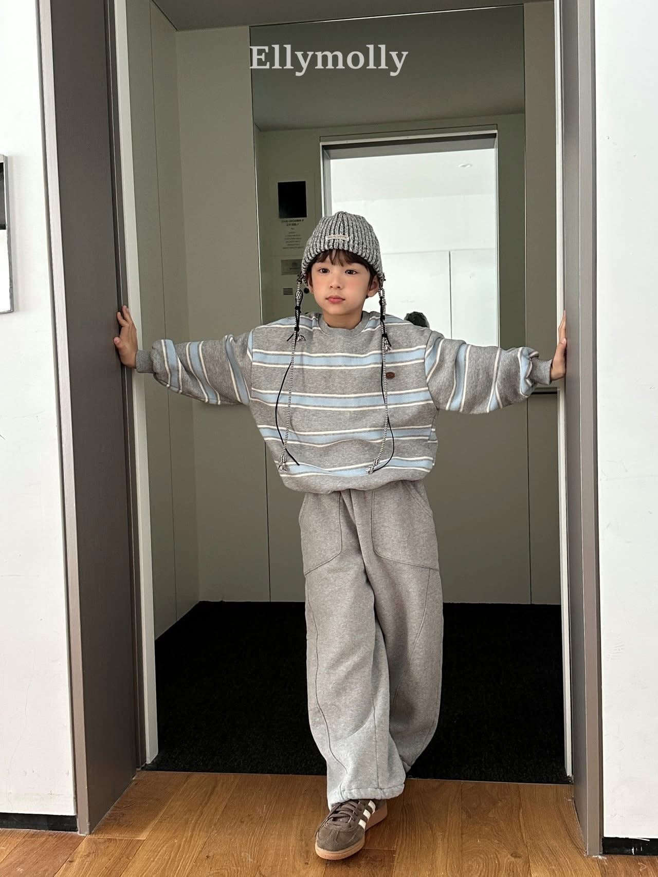 EllyMolly 夾心條紋上衣 (90-160cm)