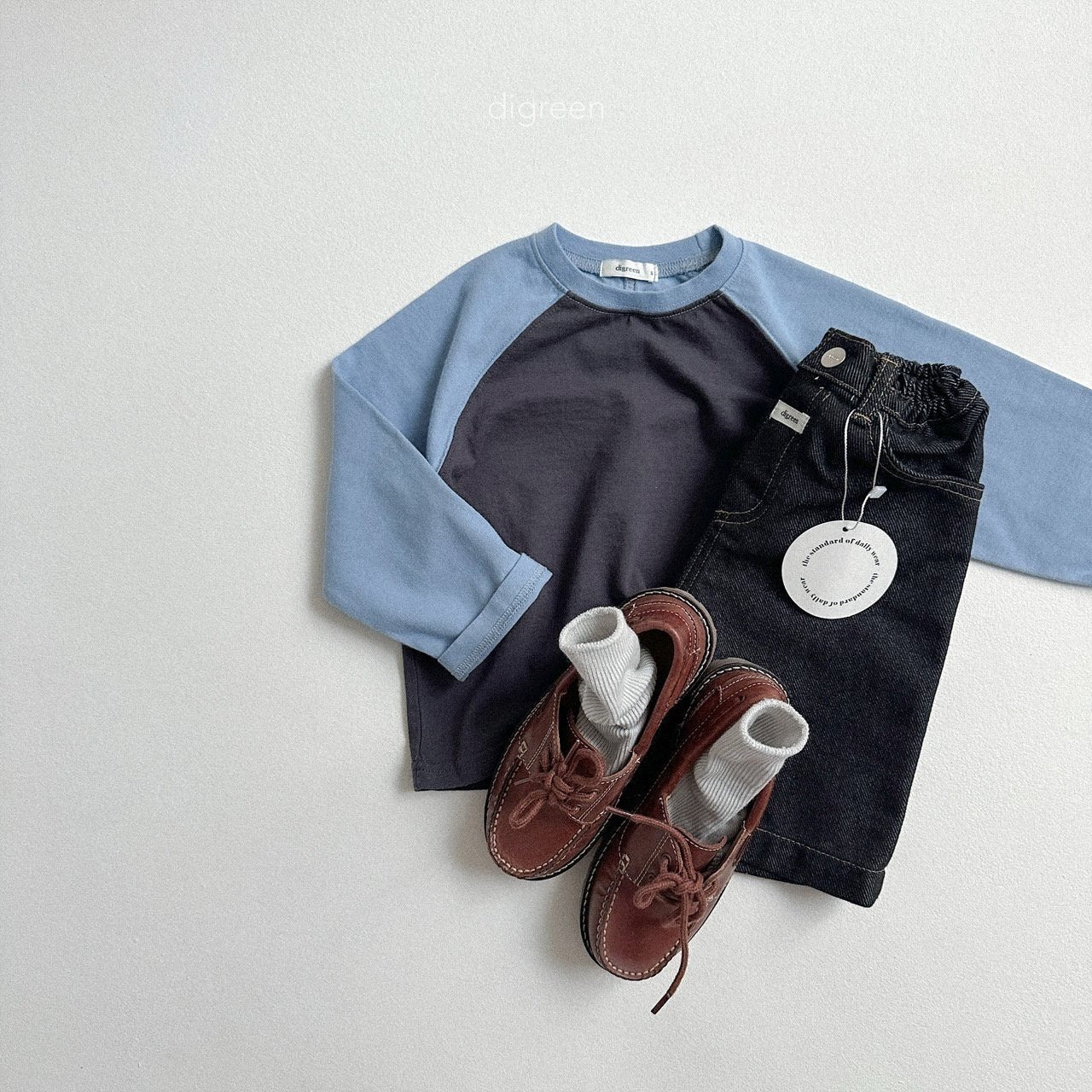 digreen slit raglan t-shirt (90–130cm)