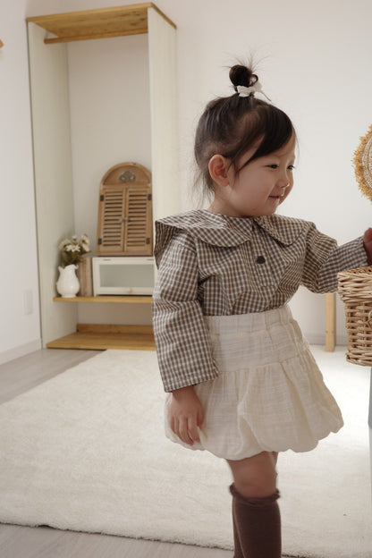 mimi market check sailor blouse (75-90cm)