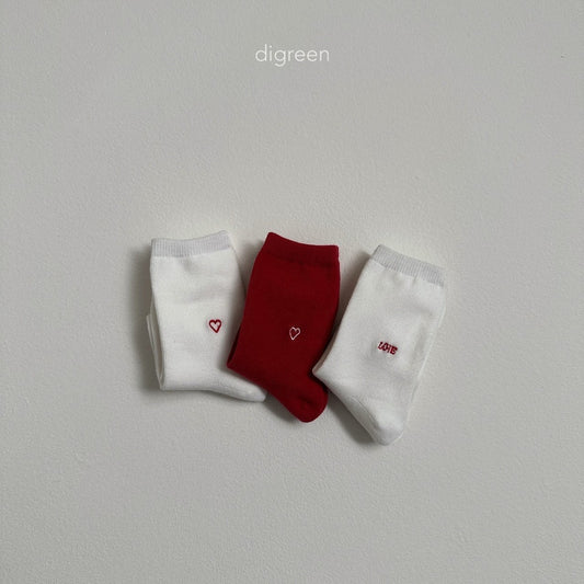 digreen heart socks (12-23cm)