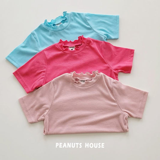 Peanuts 木耳素色坑條上衣 (85-140cm)
