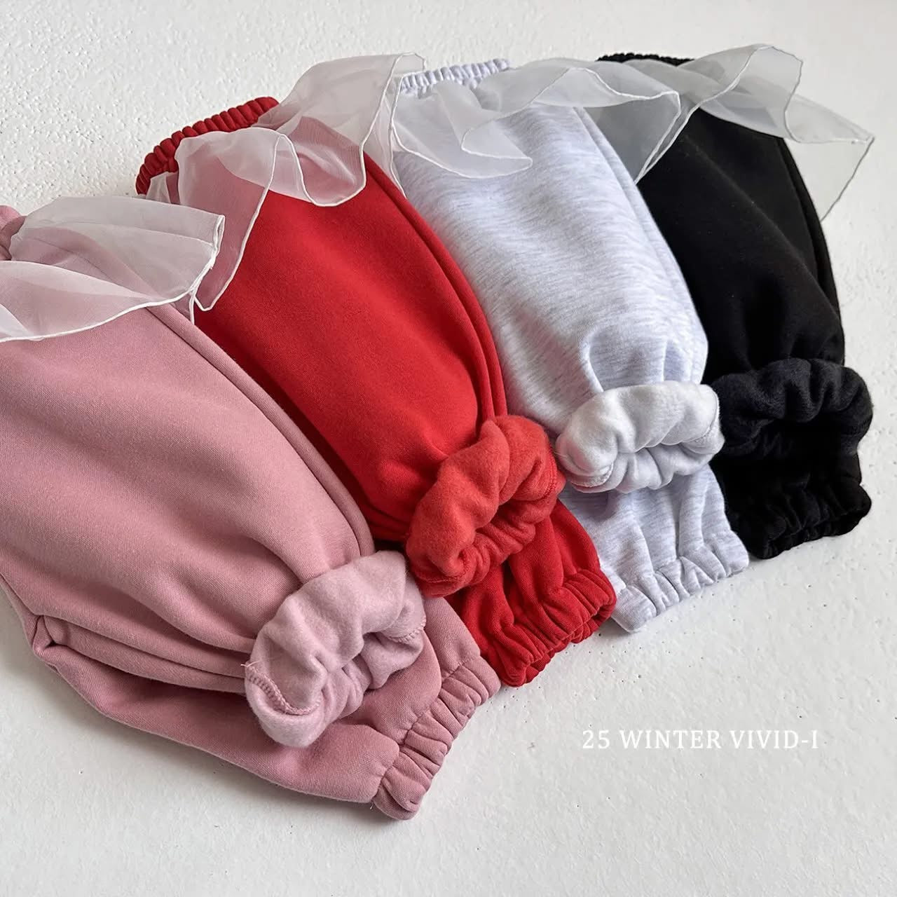 Vivid 透紗拼素色縮口褲 (75-135cm)