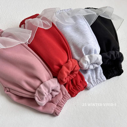 Vivid 透紗拼素色縮口褲 (75-135cm)