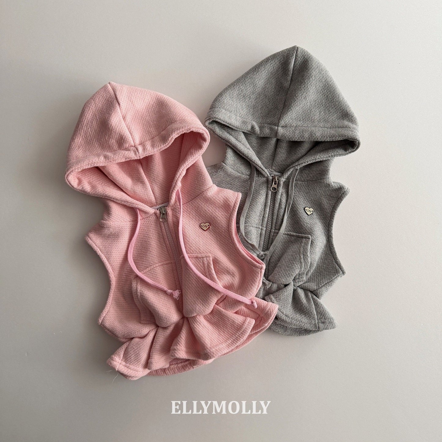 ELLYMOLLY flared hood vest (90-145cm)