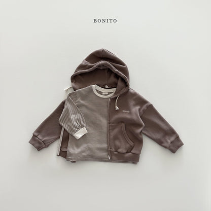 bonito waffle hood zip-up (~80-140cm)
