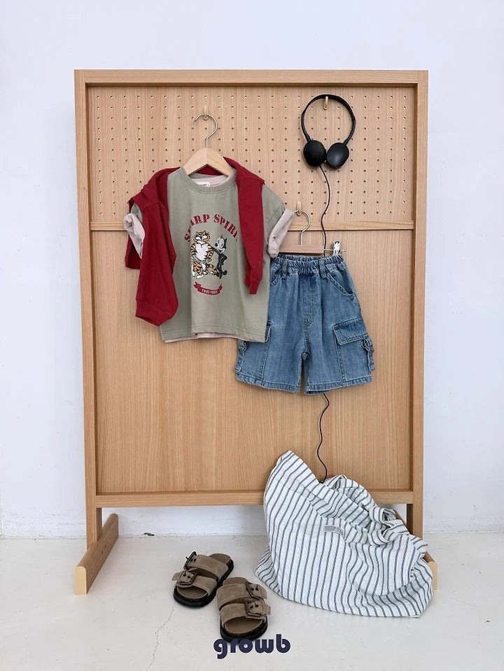 Growb Vintage Cargo Denim Shorts (90-155cm)