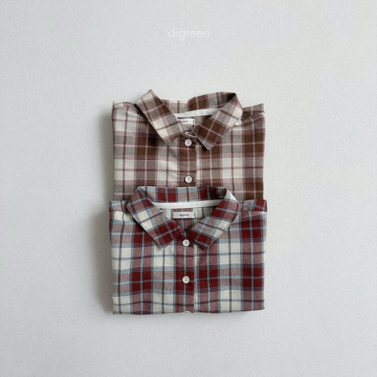 digreen plaid shirt (90-130cm)