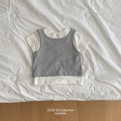 ninibello daily sleeveless layered tee (80-130cm)