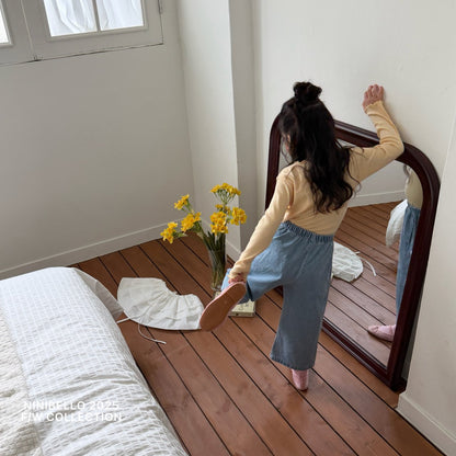 ninibello heart embroidered cutout pants (80-130cm)