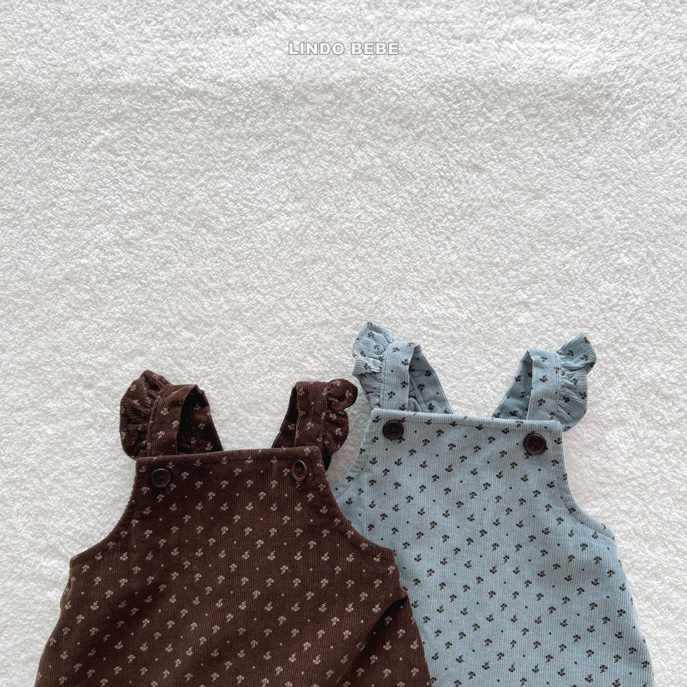 LINDO floral ruffle suspender(3-18m)