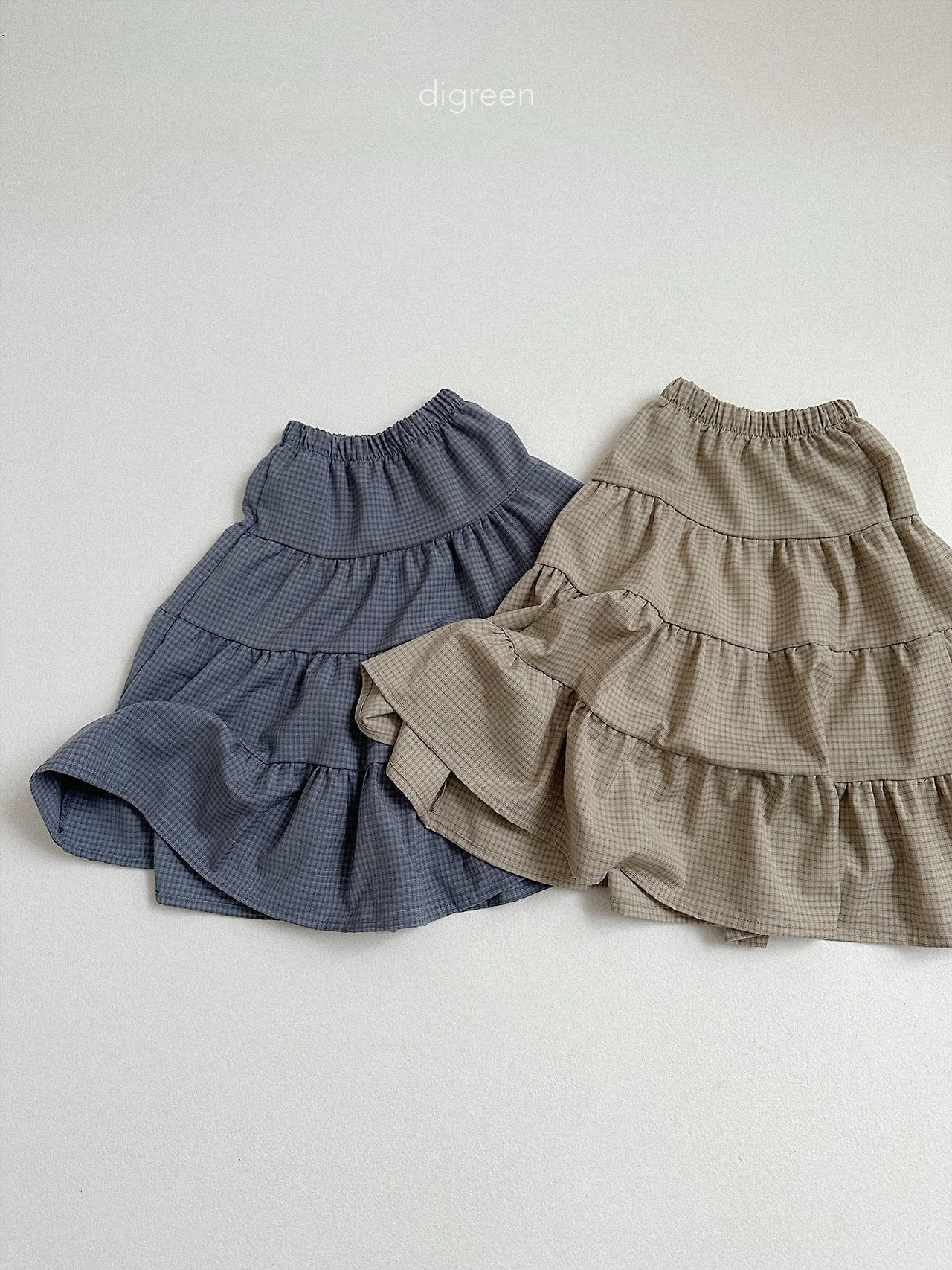 digreen check ruffle skirt (85-130cm)