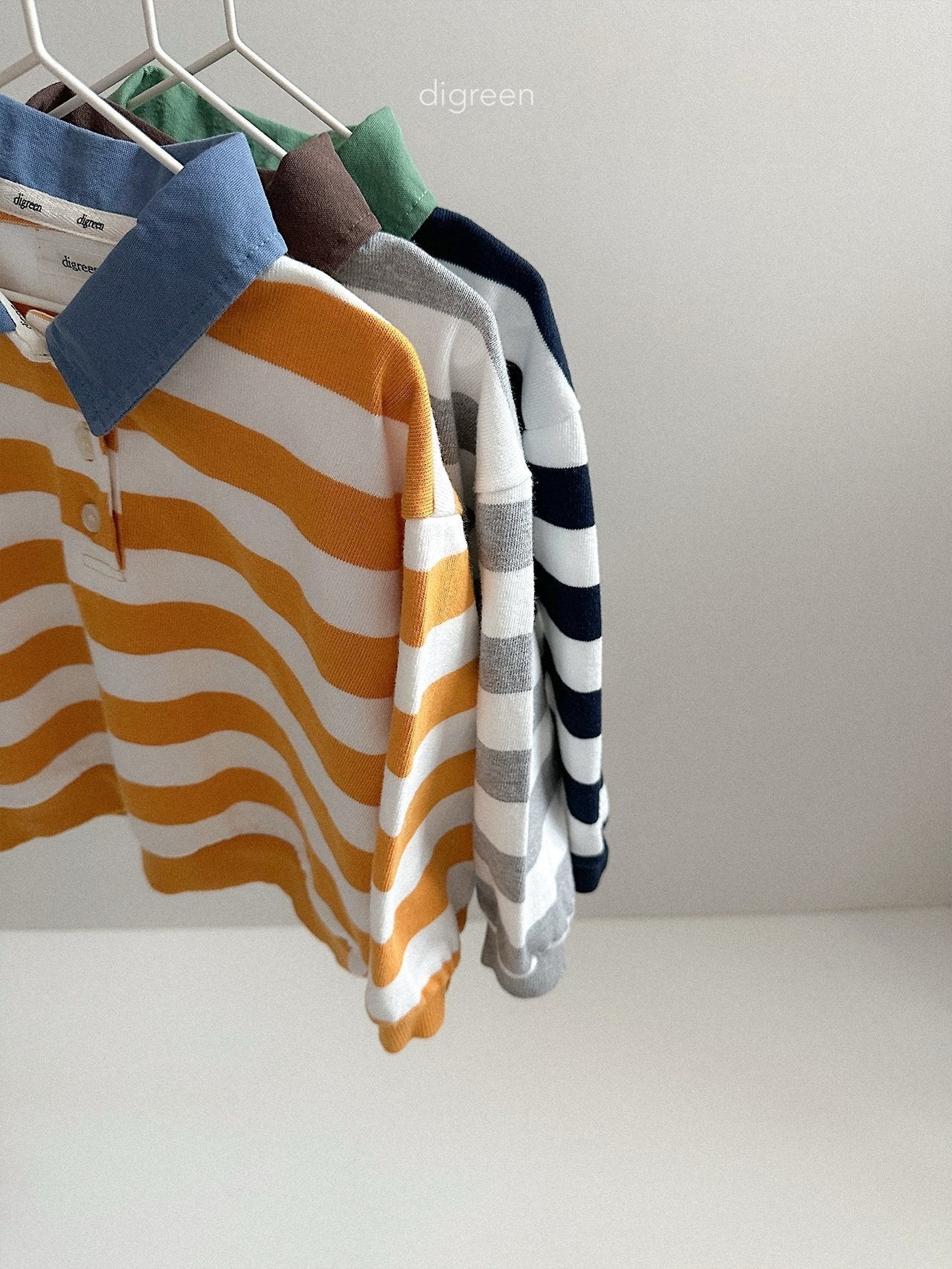 digreen striped collar mtm (85-130cm)