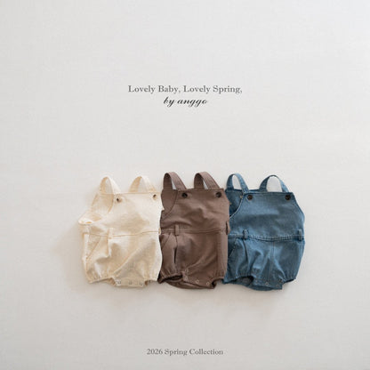 anggo pine overall romper (3-12m)