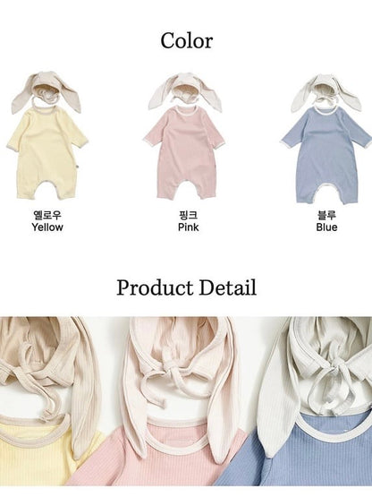 oottbebe butter cream full body suit bonnet set (3-12m)