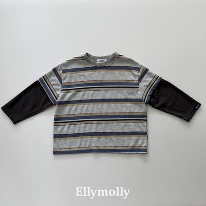 ELLYMOLLY campus color block t-shirt (90-160cm)