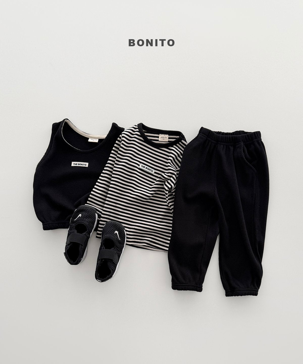 bonito mini waffle vest set (~80-140cm)