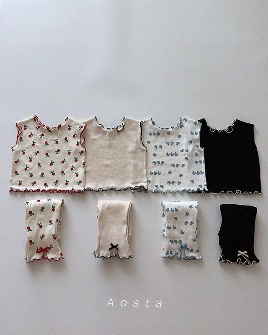 Aosta rib ribbon pants (~70-115cm)
