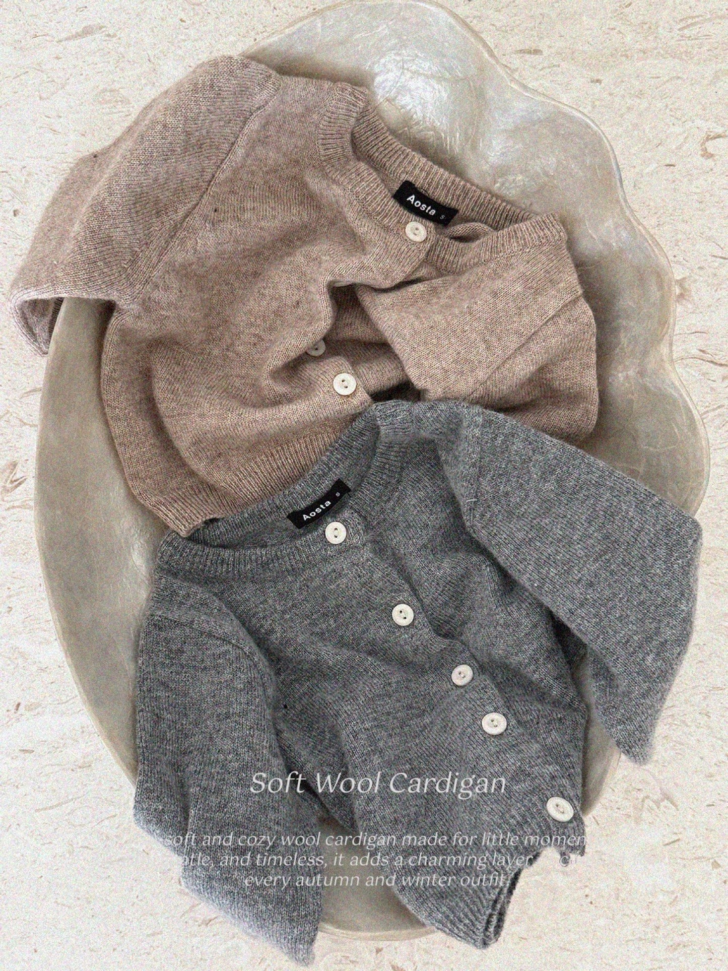 Aosta knit cashmere cardigan (~70-115cm)