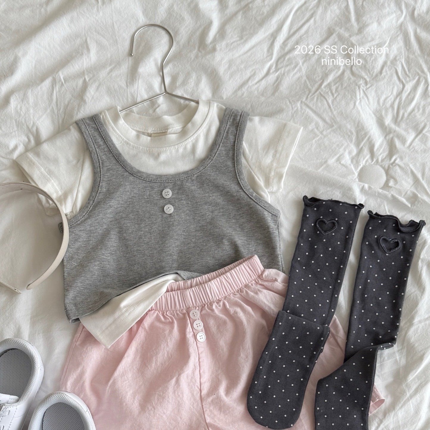 ninibello daily sleeveless layered tee (80-130cm)