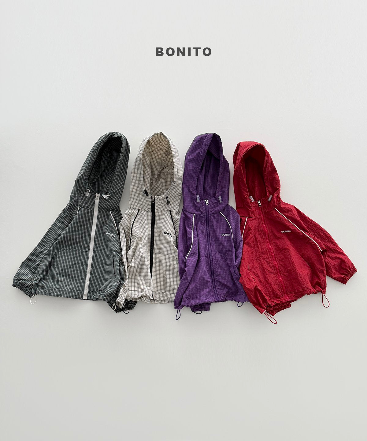 bonito check stripe windbreaker (~80-140cm)