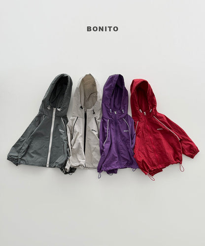 bonito check stripe windbreaker (~80-140cm)