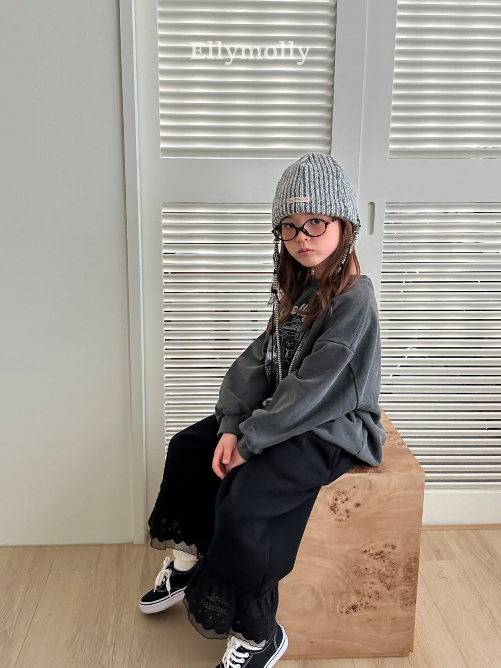 EllyMolly 蕾絲寬寬長褲 (90-145cm)