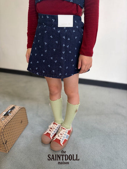 saintdoll cherry jean skirt (90-150cm)
