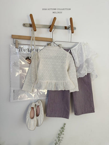 melikey frill ribbon mesh t-shirt (~80-140cm)