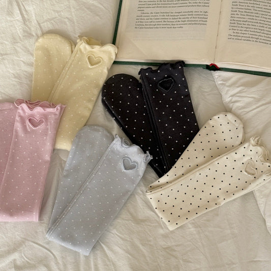 ninibello dot heart punched knee socks