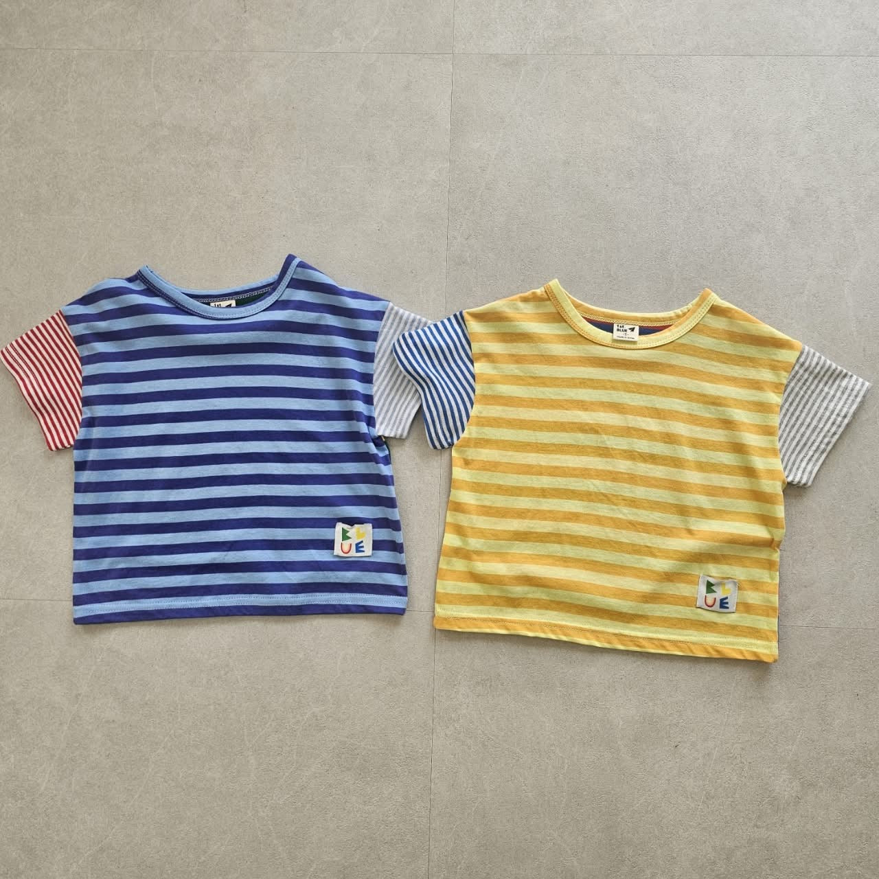 1st 條紋拼色tee (80-135cm)