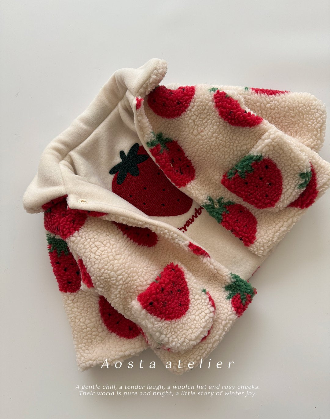 Aosta strawberry reversible jacket (~70-115cm)