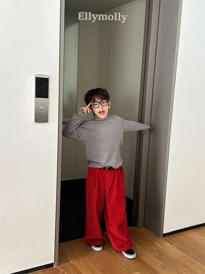 EllyMolly 燈芯絨折位寬寬褲 (90-160cm)